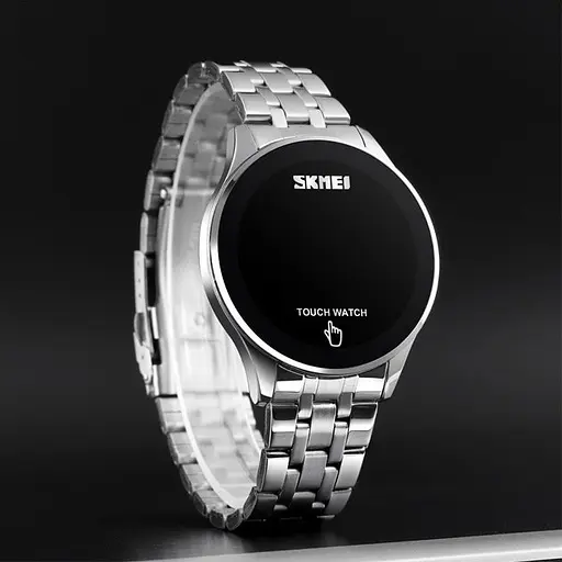 Чоловічий наручний світлодіодний годинник Skmei 1579 light (Сріблястий) - фото 6