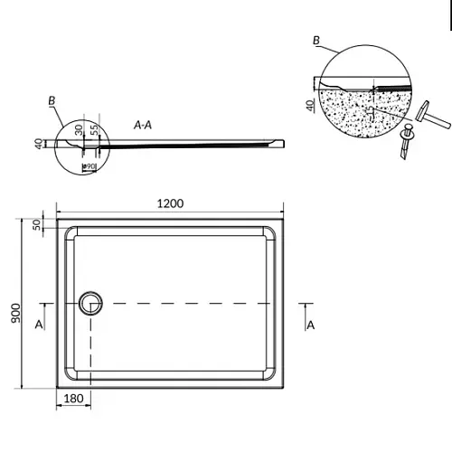 Душовий піддон Cersanit Tako 120x90 S204-020 - фото 2