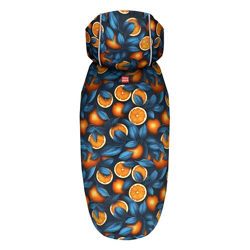 Дощовик-накидка з капюшоном для собак Waudog Clothes, малюнок "Апельсини", M, А 40-43 см, B 52-62 см, С 33-42 см - фото 3