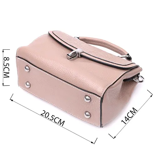 Женская кожаная сумка Vintage с металлической защелкой 19х15х9 см sum0029041 - фото 4