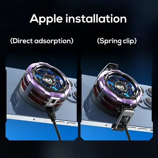 Кулер активне охолодження для телефону / планшета Memo CX08 High Power c магнітним і механічним кріпленням Purple (18514) - фото 7