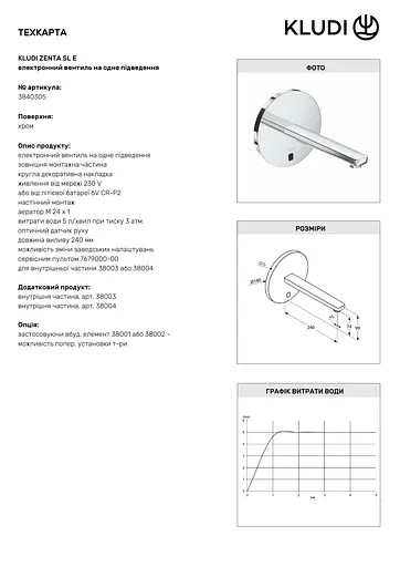Змішувач для умивальника Kludi Zenta 3840305 - фото 3
