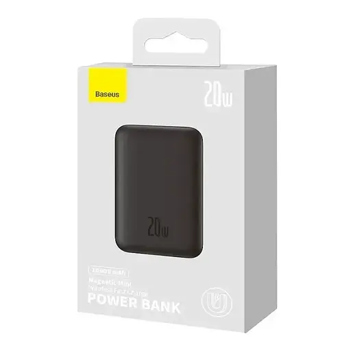 Магнітний портативний павербанк Baseus Magnetic 20 W 10000 mAh з бездротовою зарядкою для iPhone чорний - фото 6