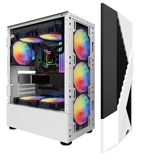 Корпус 1stPlayer F3-A-WH-4F1 White без БП (F3-A-WH-4F1) - фото 4