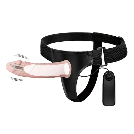 Фаллопротез с вибрацией Baile Ultra Passion Harness 15.5 см телесный - фото 3