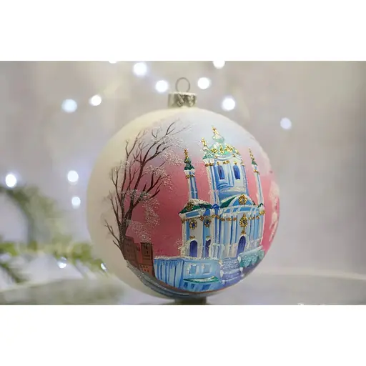 Ялинкова прикраса Санта Шоп Андріівська церква скло (4820001112429) - фото 2