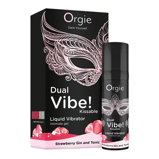 Рідкий вібратор Orgie Dual Vibe! Liquid Vibrator Strawberry Gin and Tonic 15 мл - фото 1