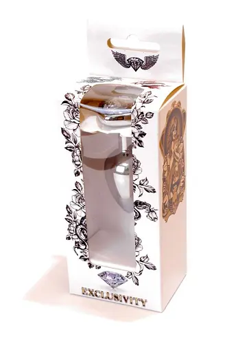 Металлическая анальная пробка с кристаллом Boss Jewellery 7 см (прозрачный) - фото 9