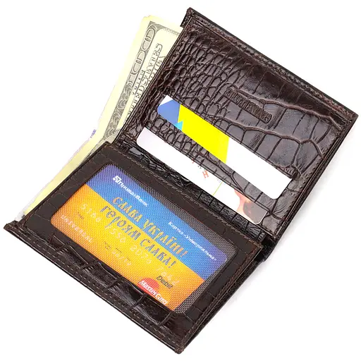 Мужской кожаный кошелек Canpellini 9х11.5х1 см acs0025636 - фото 4