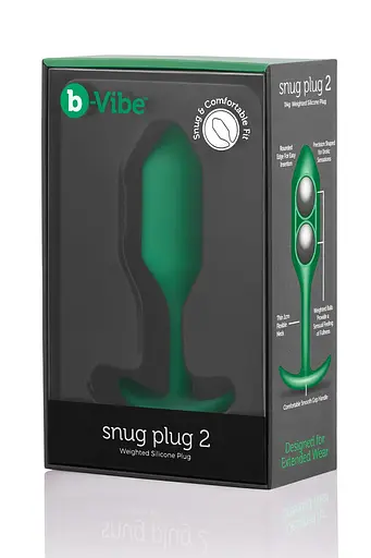 Анальная пробка B-Vibe Snug Plug 2, 10.5 см (зеленый) - фото 5