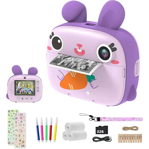 Мгновенная камера для детей печать без чернил и карты 32G - фото 2