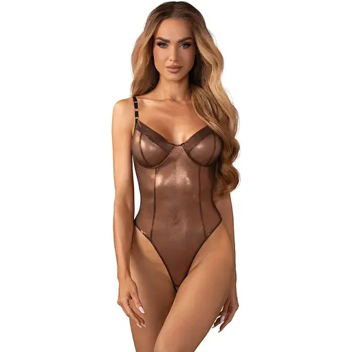 Боді Obsessive Soranna otwarte S/M (бронзовий)