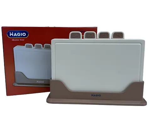 Набір обробних дощок Magio MG-1255B на підставці щільні 5 предметів Бежевий - фото 2