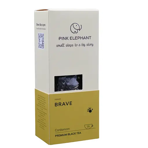 Чорний чай з кардамоном (краще ніж з бергамотом) "Brave", 70 г Pink Elephant
