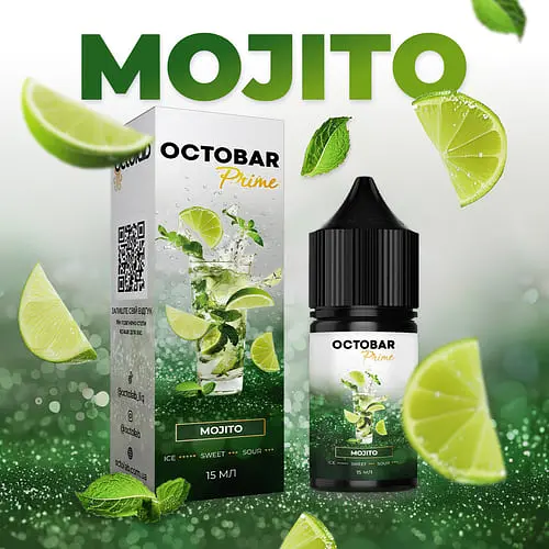 Набор компонентов для самозамеса солевой заправки Octobar Prime 15 мл Mojito Освежающее Классическое Мохито 0-50 мг (19055) - фото 2