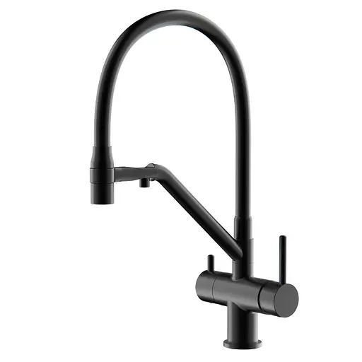 Смеситель для кухни на две воды Gappo G4398-86 черный матовый - фото 1