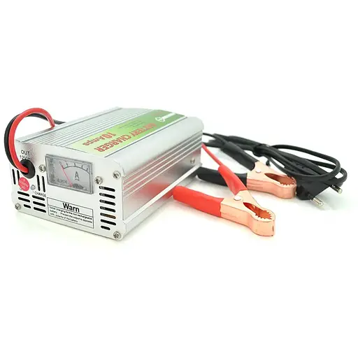 Автоматичний ЗП для акумулятора MA-1210A,12V,10A, корпус метал, амперметр, клемми (AGM/Gel/Lead)