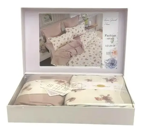 Постельное белье сатин Laura-Grand 17 евро комплект с 4 наволочками Розовый с узорами - фото 2