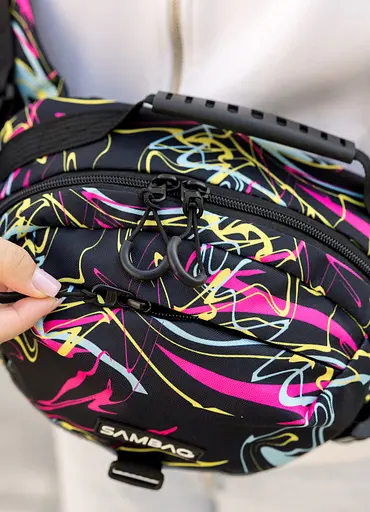 Женская сумка через плечо бананка Sambag Flex Pro принт "ABSTRACT" 30×17×15 см (85451707) - фото 3