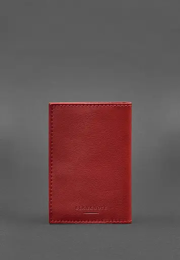 Кожаная обложка для военного билета офицера запаса 8.0 красная - фото 5