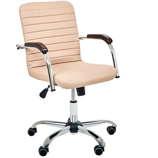 Кресло Rumba-RC хром орех Кожзам бежевый