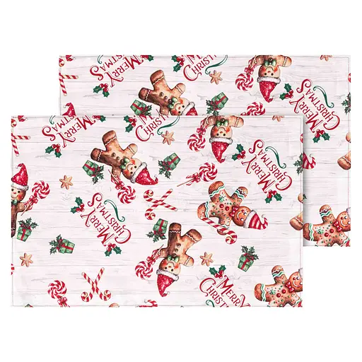 Набор сервировочных салфеток Ardesto Christmas Gingerbread 30х45см, 2шт, 100% полиэстер, красный (ART15HG) - фото 1
