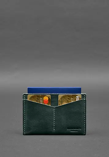 Кожаная обложка-органайзер для документов 6.2 зеленый краст - фото 5