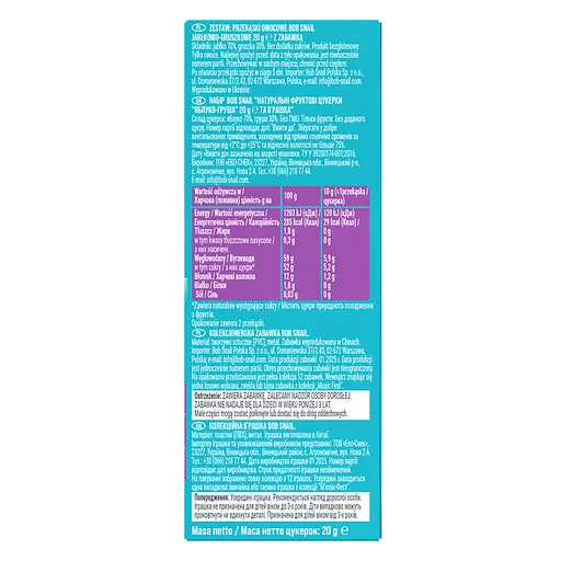 Цукерки дитячі натуральні Bob Snail Равлик Боб яблучно-грушеві 20 г + іграшка - фото 4