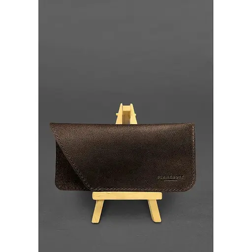 Кожаный чехол для очков BlankNote Краст Темно-коричневый  - фото 4