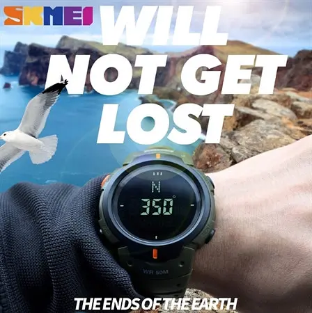 Чоловічий годинник з компасом Skmei 1231 чорні - фото 7