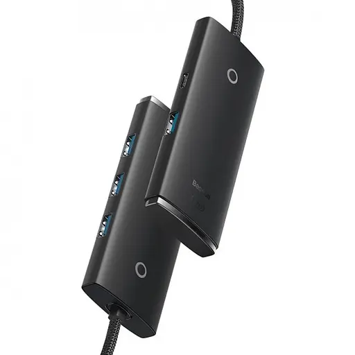 Перехідник HUB Baseus Lite Series 4in1 (Type-C to 4xUSB 3.0) 1m (WKQX03) Black - фото 3