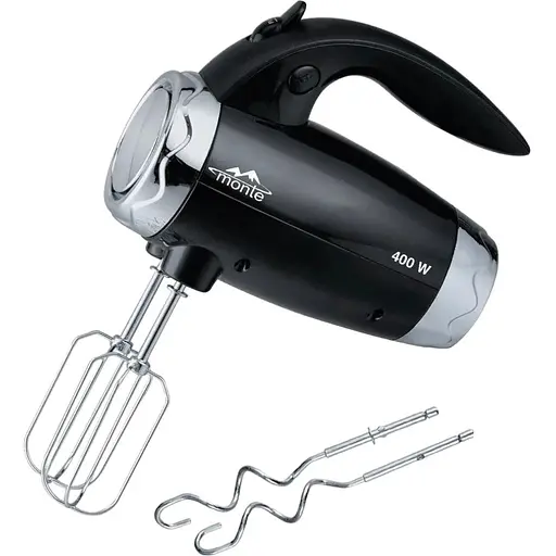 Ручний міксер Monte 2005-MT-В для дому 5 швидкостей 2 насадки Чорний 400 Вт - фото 1