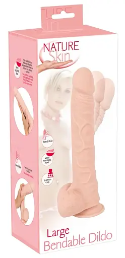 Фалоімітатор Nature Skin Large Bendable 29.5 см тілесний - фото 2