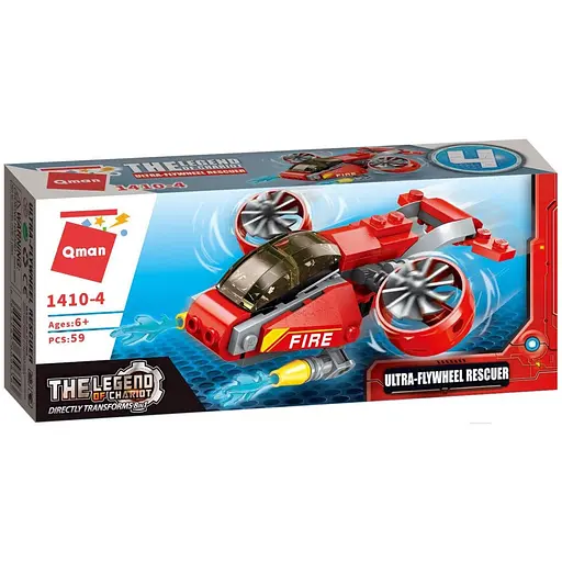 Детский конструктор Пожарная техника Qman 1410 в коробке Ultra-Flywheel Rescuer - фото 1