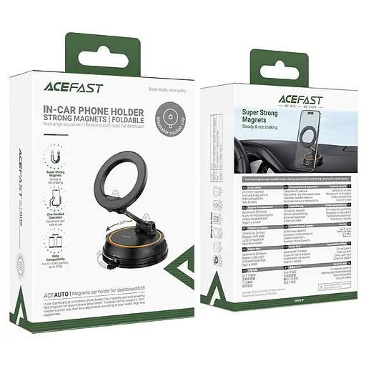 Автодержатель для телефона Acefast D55 magnetic car holder for dashboard черный - фото 2