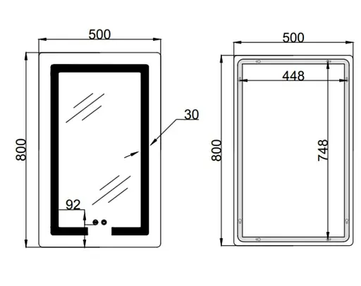 Дзеркало Lidz Kubis (KU2) 500х800 мм з LED-підсвічуванням Touch LD78LF936508048448 - фото 11