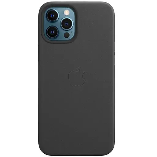 Шкіряний чохол Leather Case (AAA) with MagSafe and Animation для Apple iPhone 12 Pro / 12 (6.1) Black - фото 1