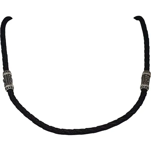 Ювелірний шнурок Меридіан 925 з текстилю з срібними вставками. 846/4СК 60