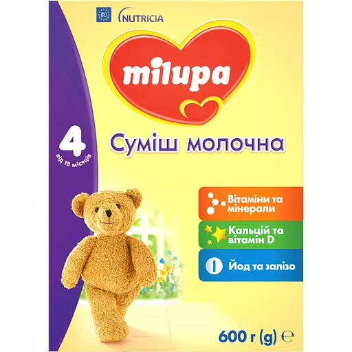 Суха молочна суміш Milupa 4 для дітей від 18 місяців 600 г