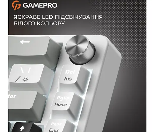 Клавиатура игровая механическая GamePro GPMK-116 Genesis Silver light USB Red Swich Hot-Swap N-KRO Grey - фото 6