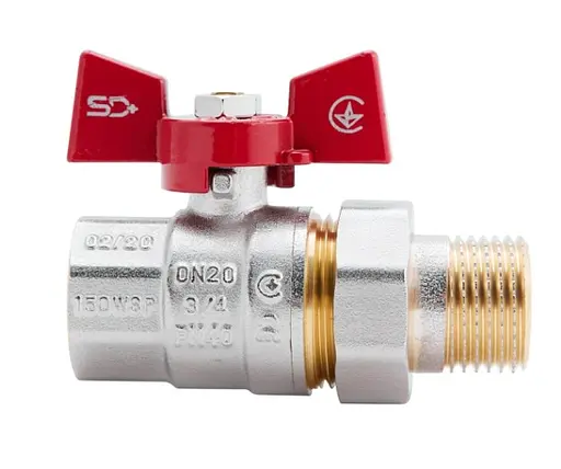 Кран шаровой Thermo Alliance "Американка" Standart 3/4" ВН прямой, латунь, PN40, бабочка SD220NW20PN40 - фото 2