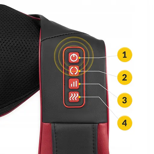 Накидка-масажер 4FIZJO Shiatsu Pro+ для шиї та спини 4FJ0565 Black/Red (P-5907739319074) - фото 6