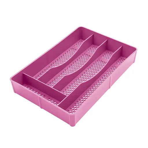 Лоток для столовых приборов с 5 отделениями пластиковый 32 × 22 × 5,5 см Розовый 88028 - фото 1
