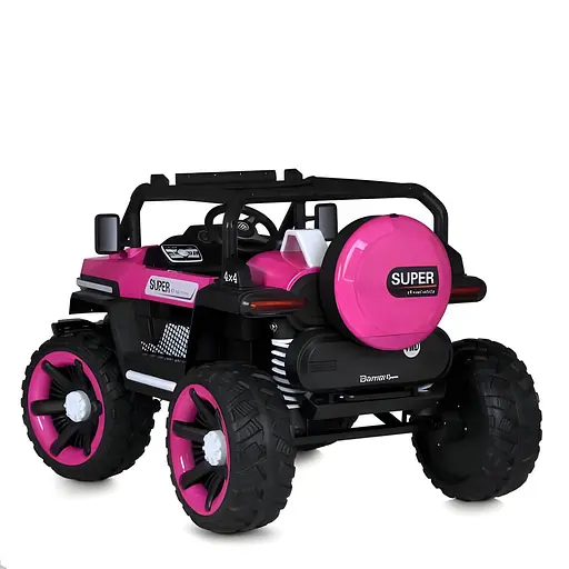Електромобіль дитячий Bambi Джип Racer M 5824EBLR-8 одномісний 24V 4 мотори з пультом EVA-колеса шкіряне сидіння рожевий - фото 4