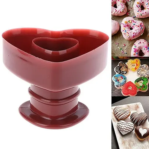 Форма для пончиків та донатів у вигляді серця "Майстер пончик", Kitchen Master Бордовий 87264 - фото 4