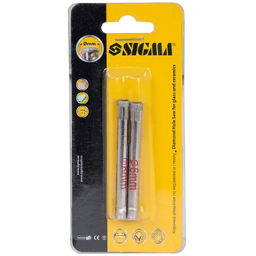 Коронки алмазні Sigma по кераміці і склу Ø6 мм (1541061) - фото 1