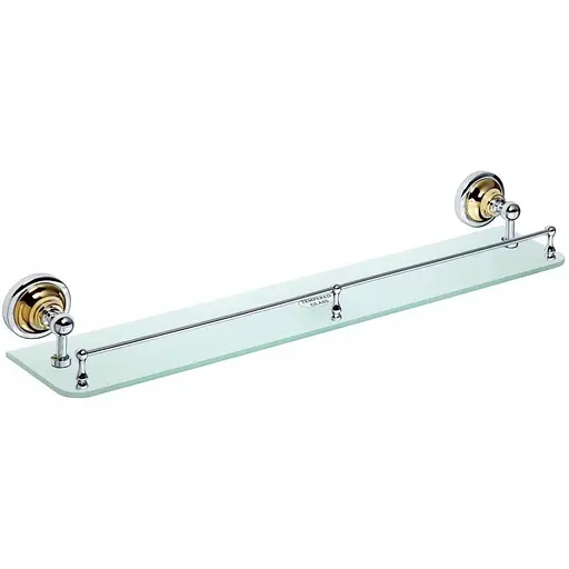 Полка Bemeta Retro стеклянная 600 мм золото/хром 144202268, Золотой - фото 1