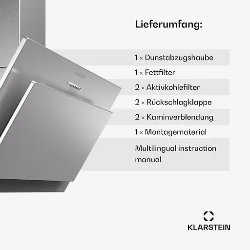 Витяжка Klarstein Athena 90 300 м³/год (10045318) - фото 2