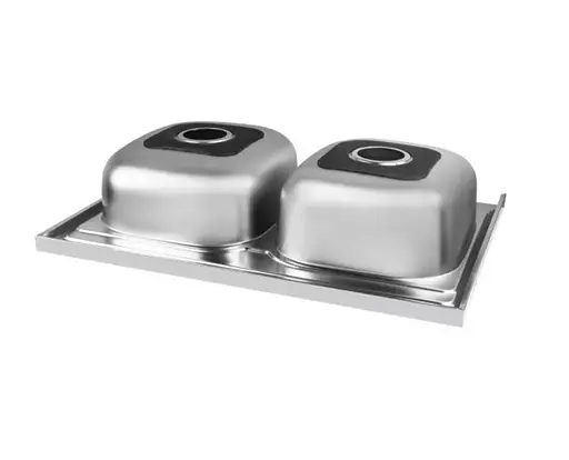 Кухонна мийка на дві чаші 790x480x180 мм + сифон Wezer 7848(08) Décor, Decor - фото 4