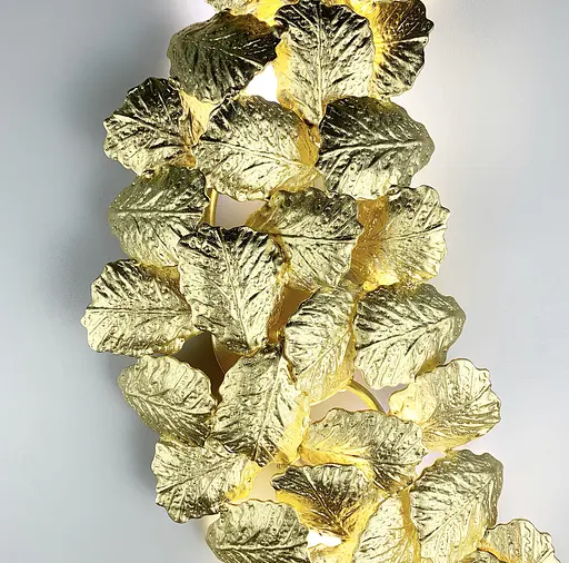 Настенный светильник во флористических мотивах из фактурных листьев Line F цвет корпуса медь - фото 5